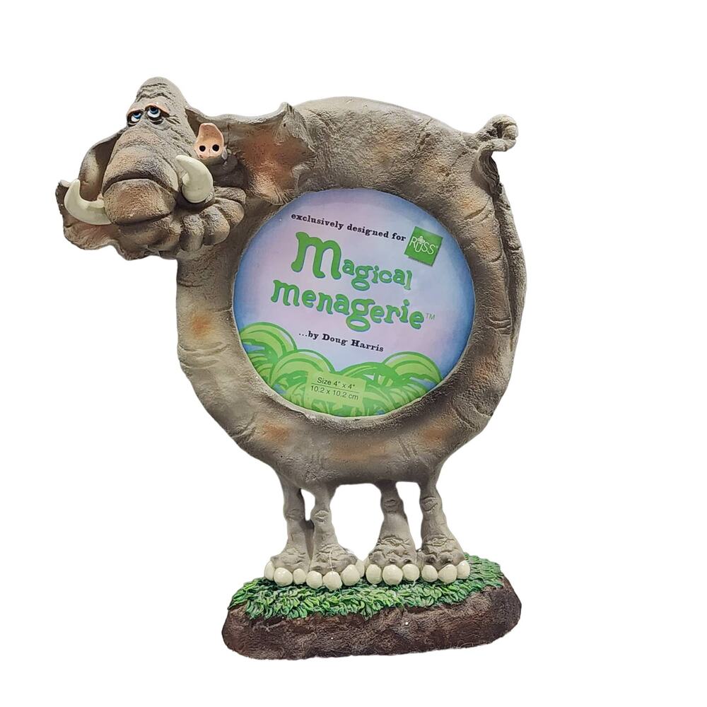 FILMORE ELEPHANT Magical Menagerie 4x4 Picture Frame Russ Berrie By Doug Harris